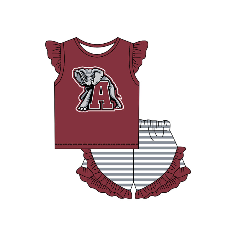 Custom uk team top matching shorts girl summer outfit