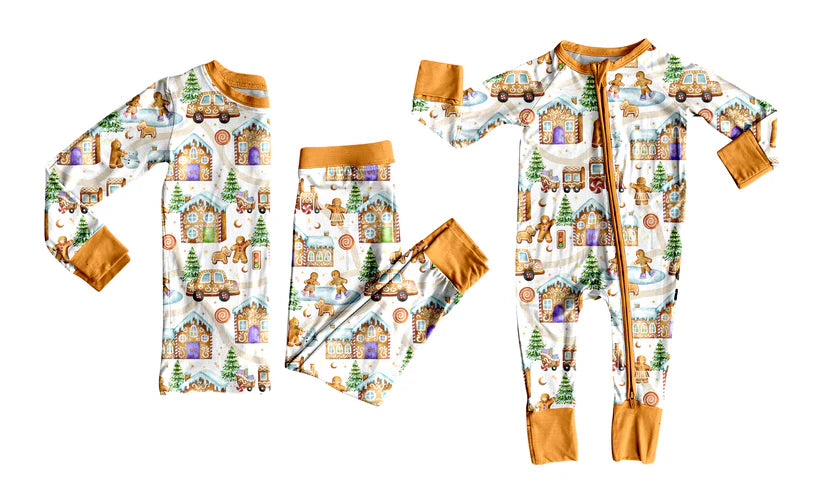Christmas print baby long sleeve matching clothes whoesale price