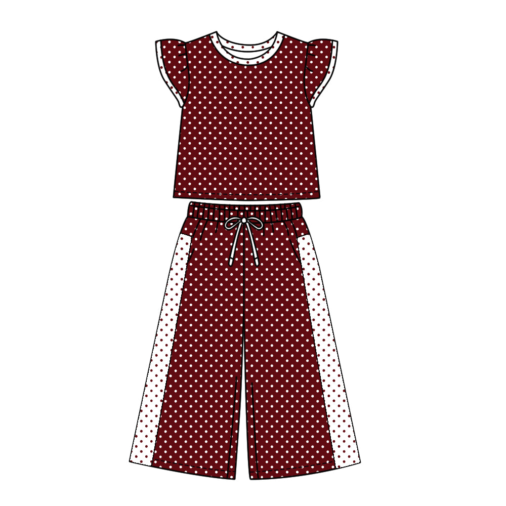 Toddle kids flutter sleeve polka dots design summer outfit