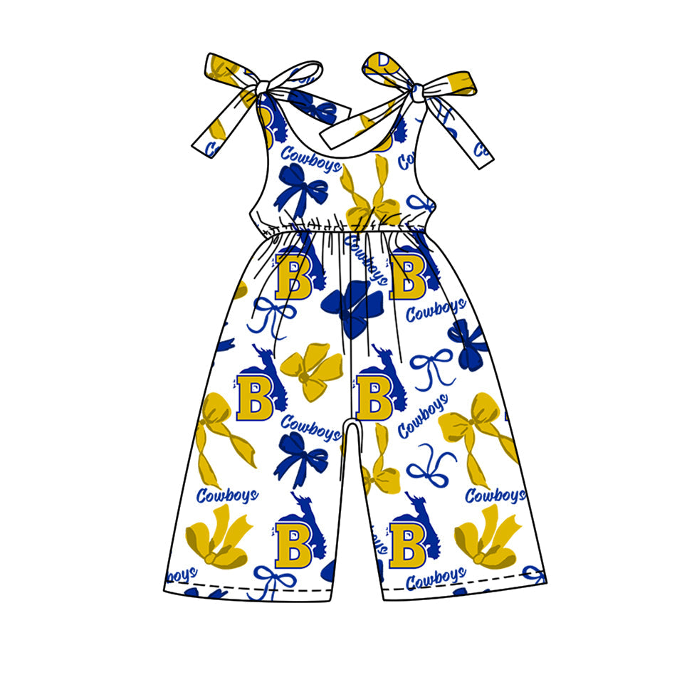 toddle girls customn team print jumpsuit wholesale factory price