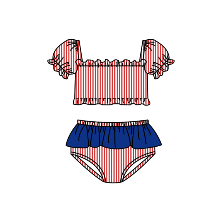 Baby girls wholesale two pieces custom team summer swimwear