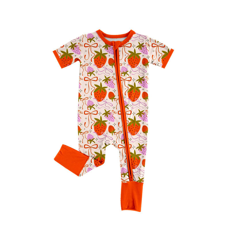 Toddle baby strawberry design romper wholesale factory price