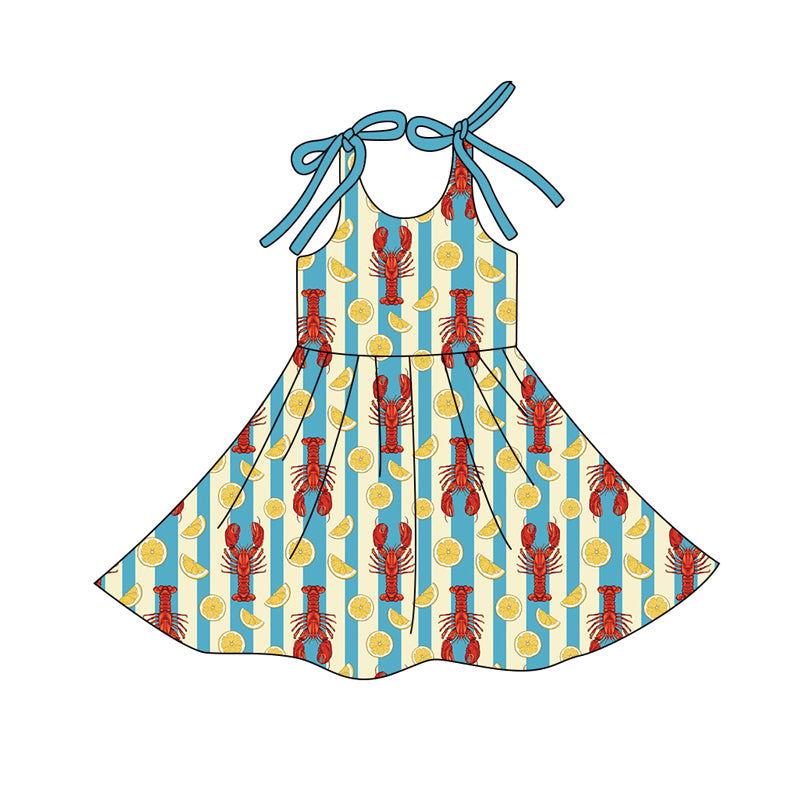 wholesale kids clothes custom crawfish design dress