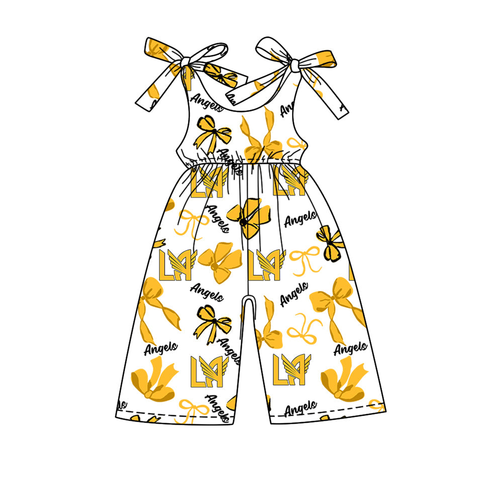 toddle girls customn team print jumpsuit wholesale factory price