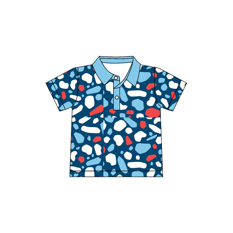 Kids baby short sleeve July 4th pullover top