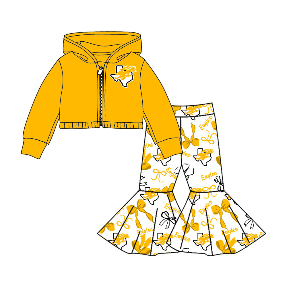 Girls long sleeve zip top matching pants custom team outfit