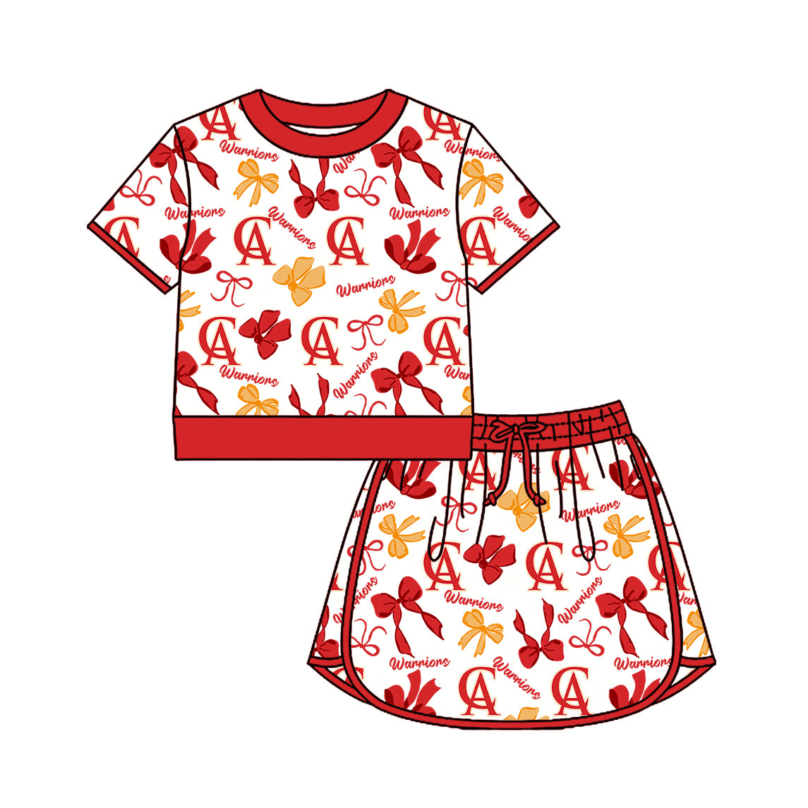 Custom team pullover top matching skorts girl summer outfit