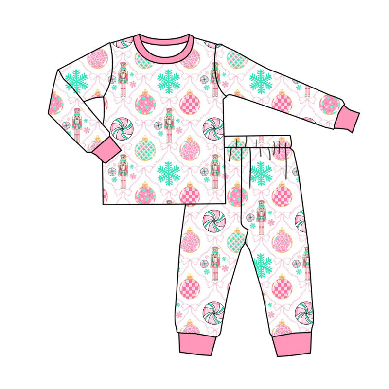 Christmas design kids long sleeve pajama set wholesal factory price