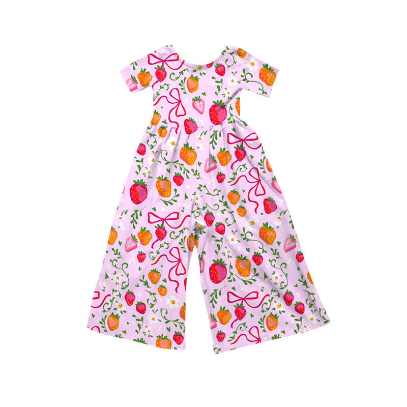 toddle girls strawberry design jumpsuit wholesale factory price