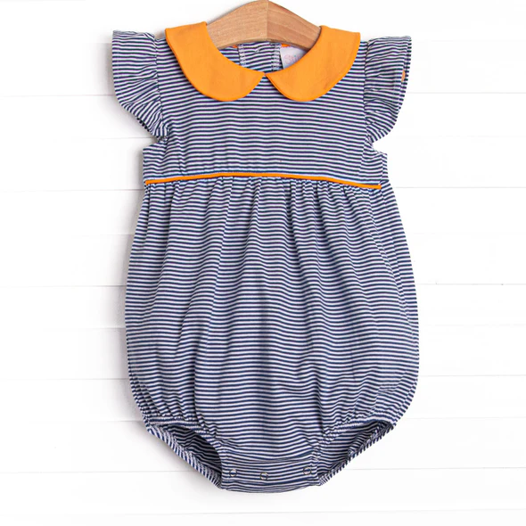 Toddle kids navy stripes short sleeve romper