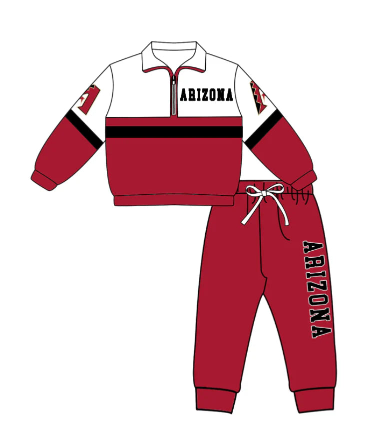 Kids long sleeve team pullover top matching pants outfit wholesal factory price