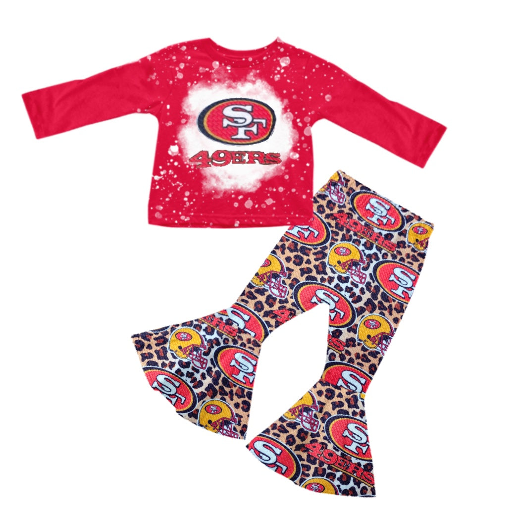 baby girls long sleeve team singer bell bottoms outfit