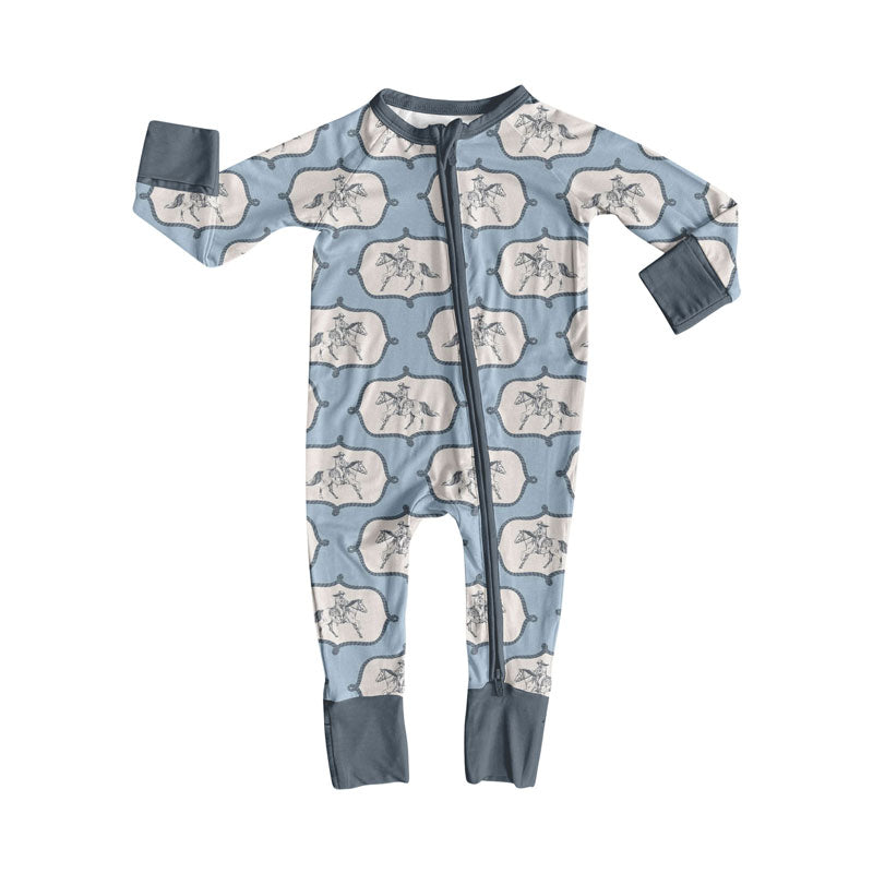 toddle baby western howdy long sleeve zip romper