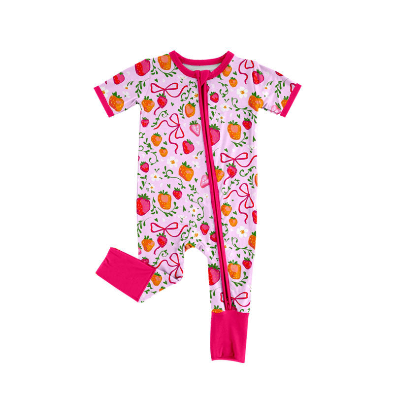 Toddle baby strawberry design romper wholesale factory price