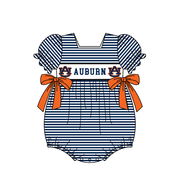 Custom collegiate team design toddle girl summer romper