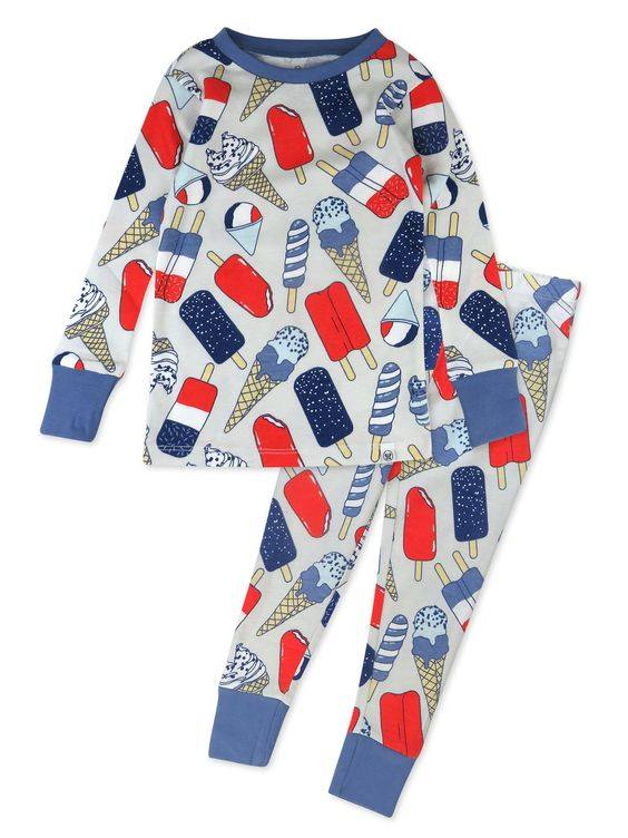wholesale baby boy long sleeve july 4th pajama set