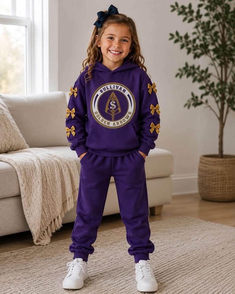Toddle kids girl custom team hoodie top matching pants spring fall design outfit