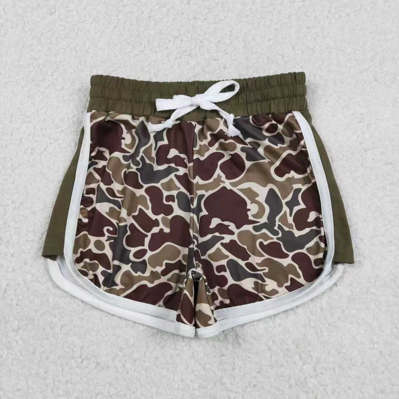 Toddle baby boy dark green camo summer shorts