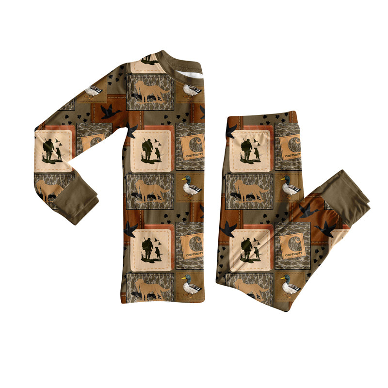 Kids wholesale gone hunting design long sleeve outfit