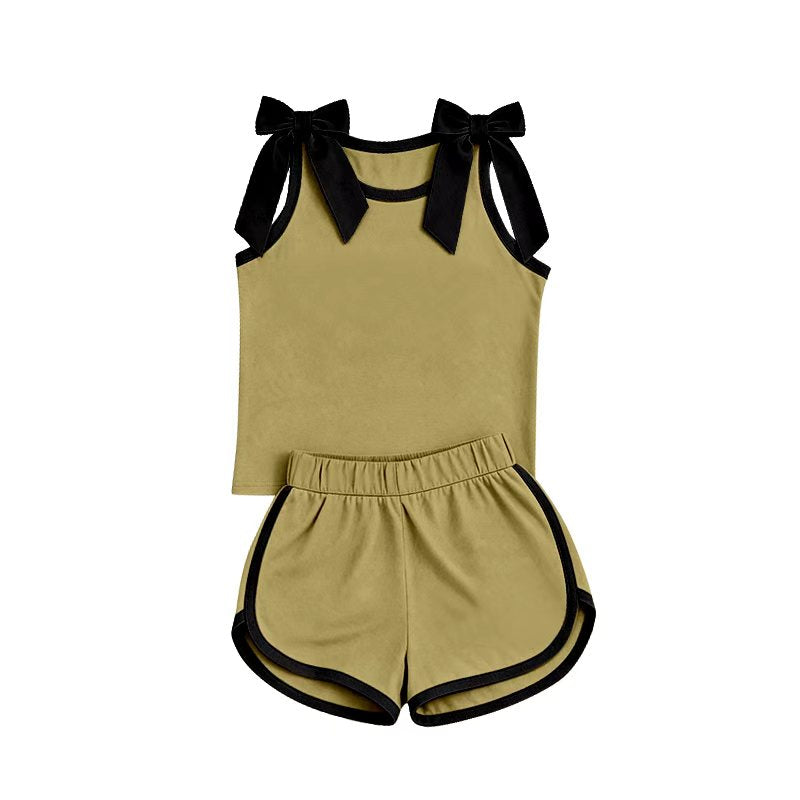 Custom team top matching shorts girl summer outfit for you