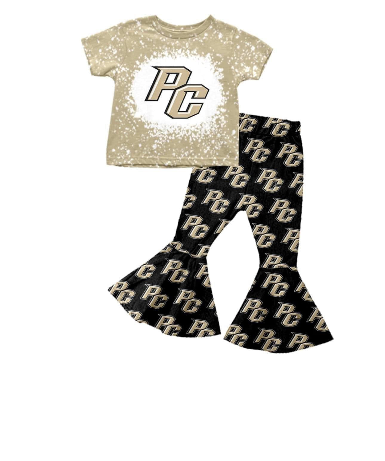 baby girls college team design bell bottoms clothes
