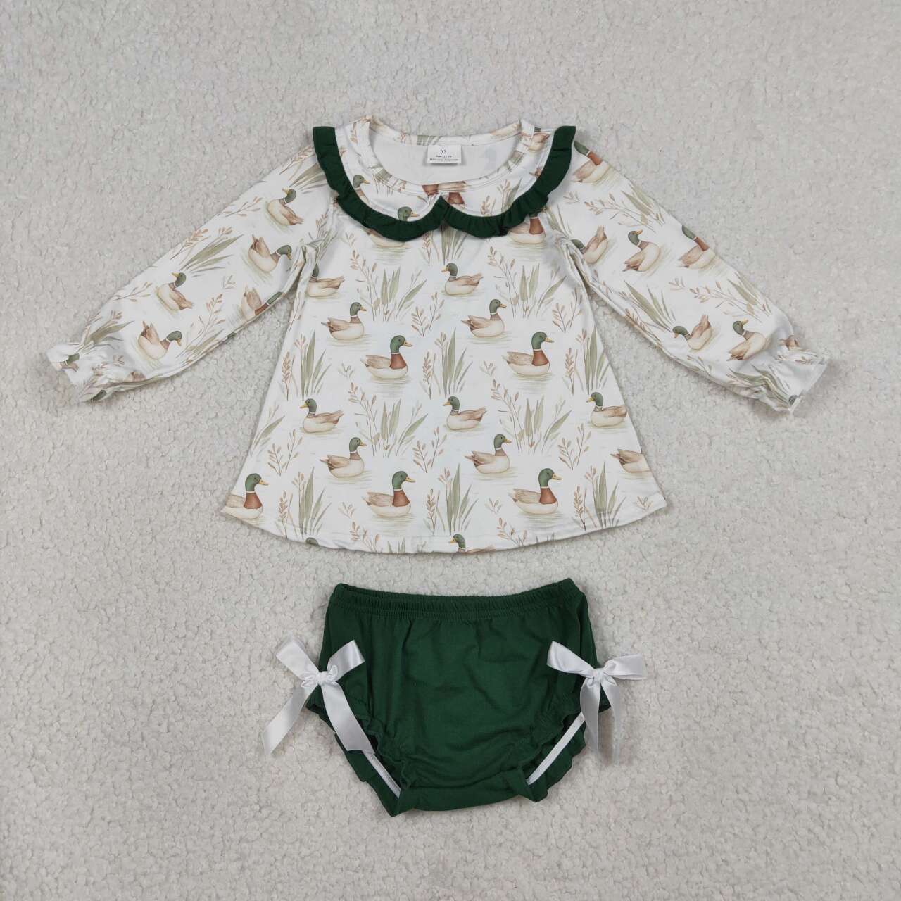 baby girl Mallard duck bummies outfit