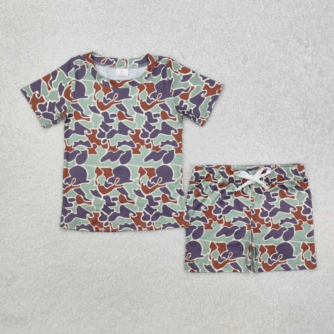 Baby girl green camouflage summer outfit