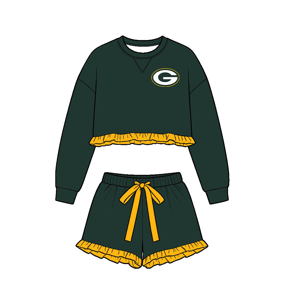 Custom team top matching shorts kids outfit wholesale factory price