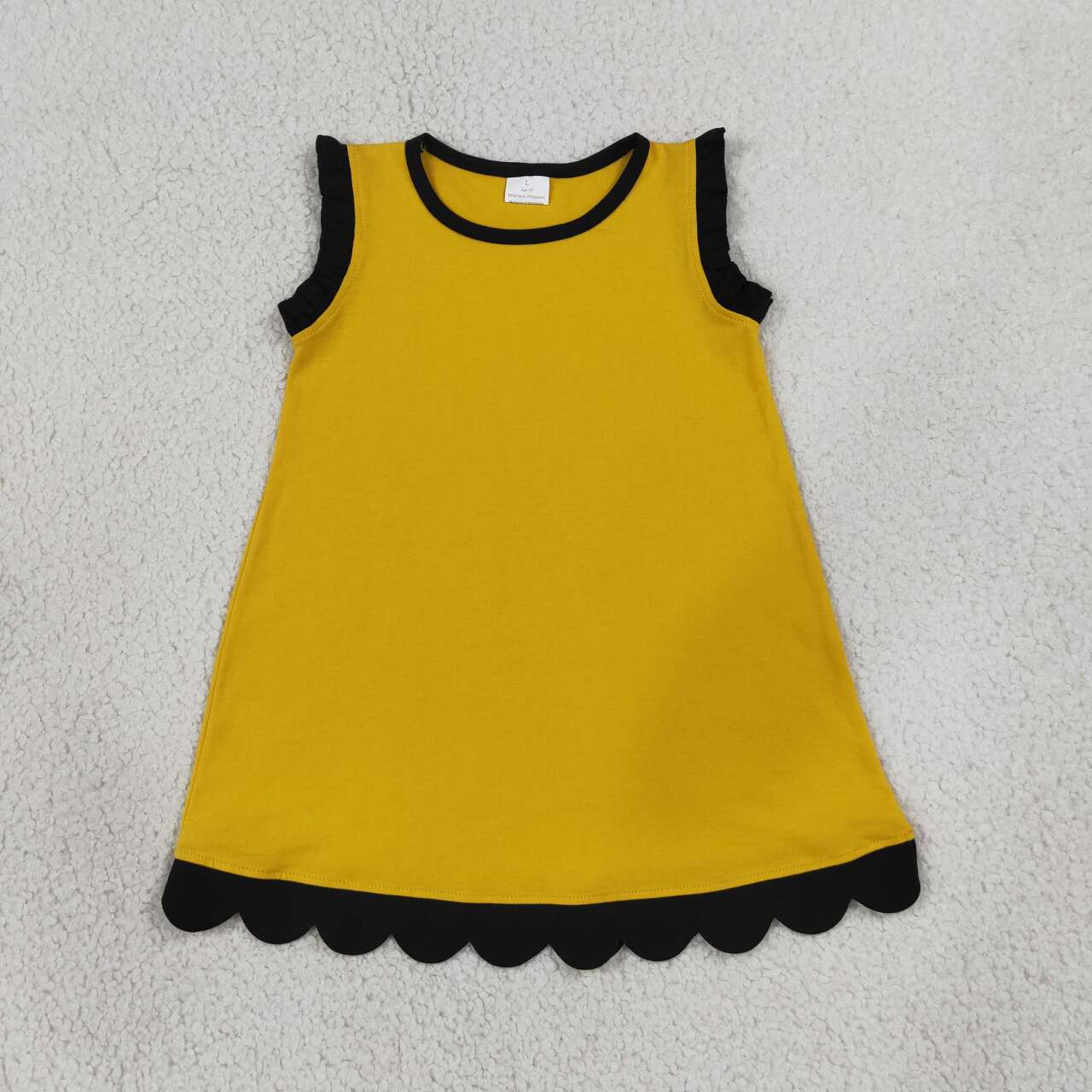 Golden color sleeveless summer dress