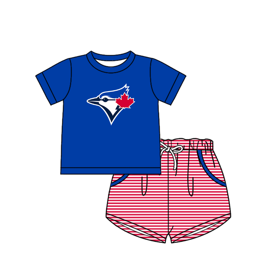 Custom team Toronto Blue Jays top matching shorts boy summer outfit