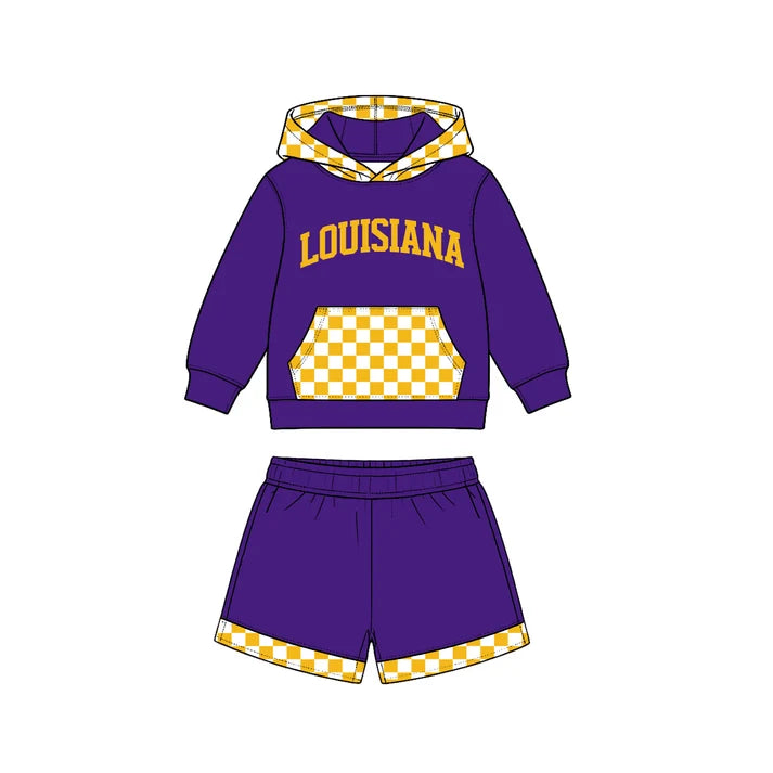 Kids long sleeve custom team hoodie set wholesal factory price