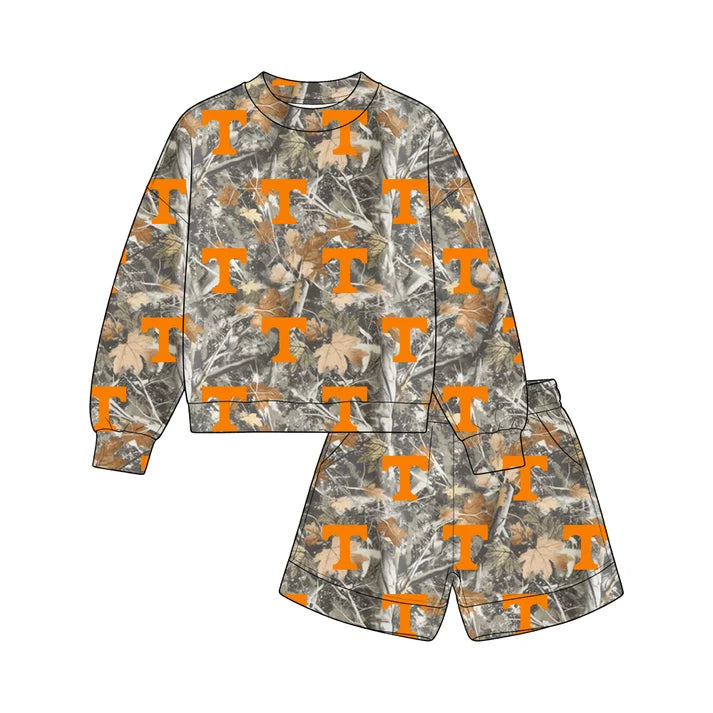 Custom team tennessee top matching shorts kids outfit wholesale factory price