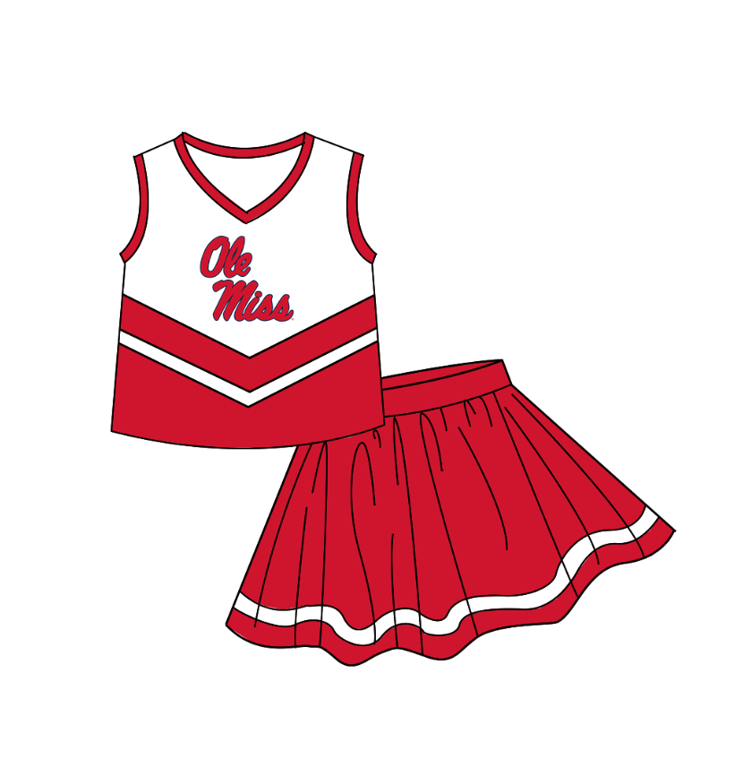 baby girl sleeveless top matching skorts custom design team outfit