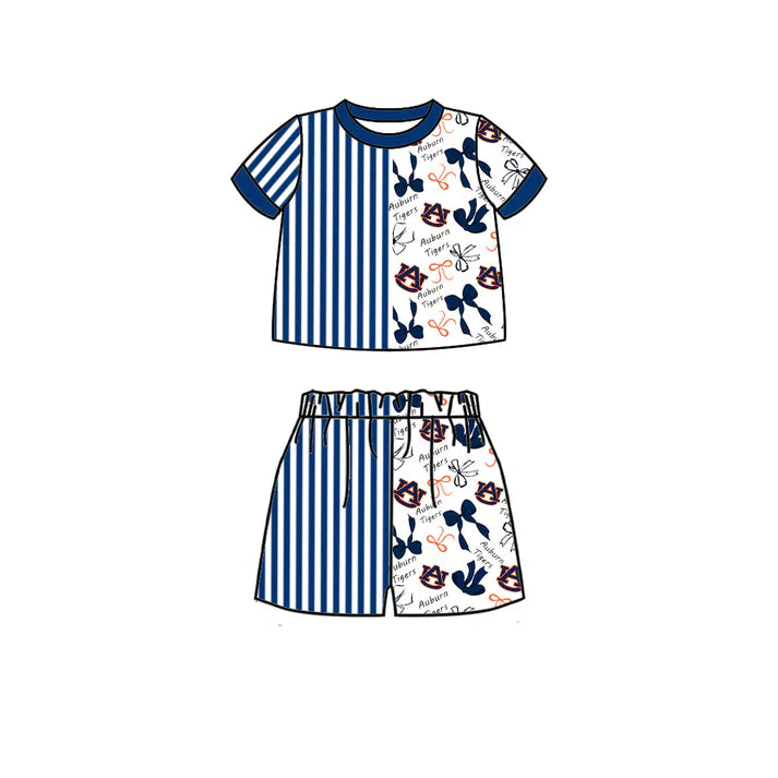 Custom team top matching shorts girl summer outfit