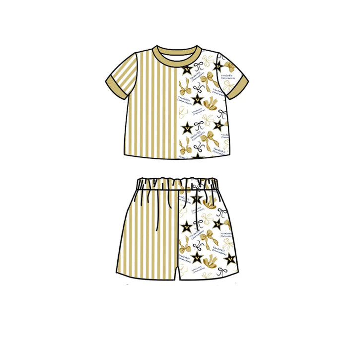 Custom team top matching shorts girl summer outfit