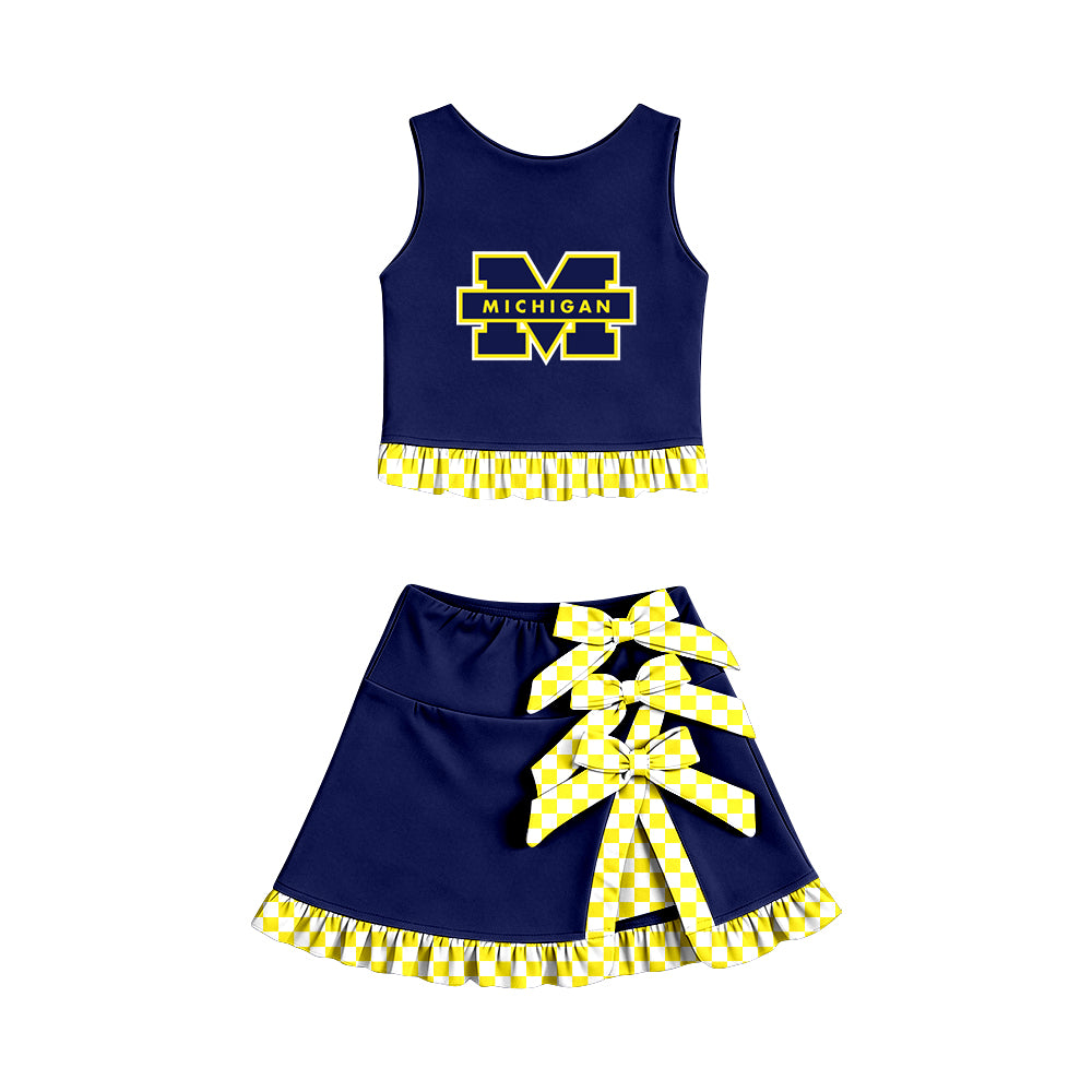 baby girls sleeveless top matching skorts yoga clothing set