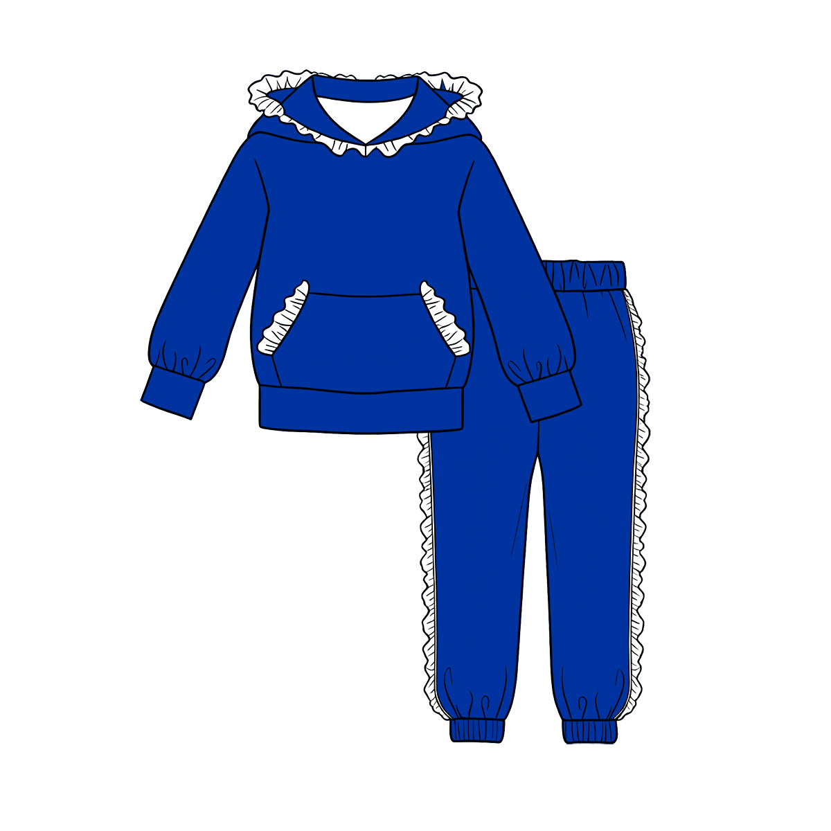 Baby girl custom design long sleeve hoodie set