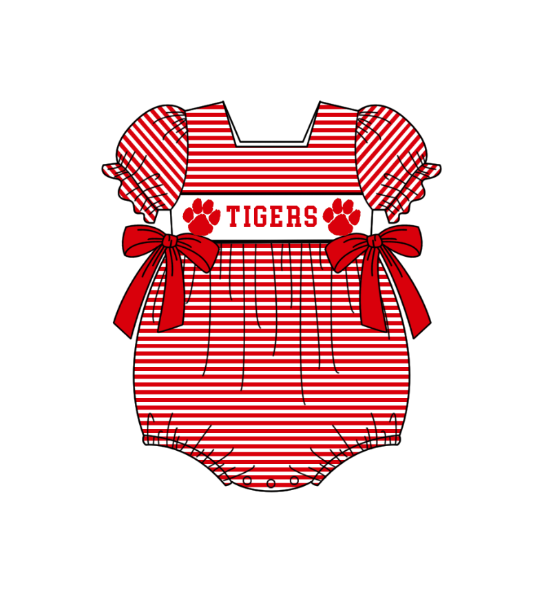 Custom collegiate team design toddle girl summer romper