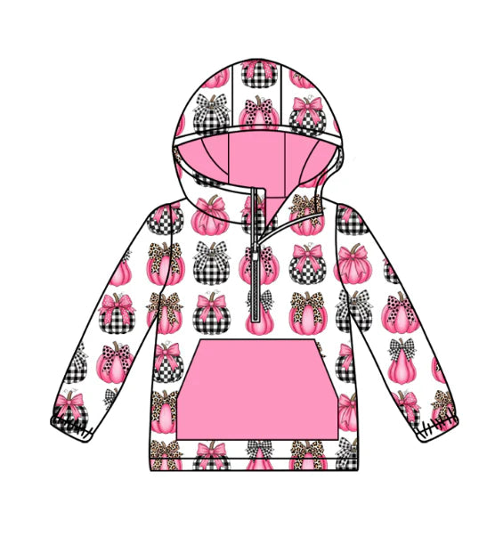 Kids fall pumpkin long sleeve hoodie top