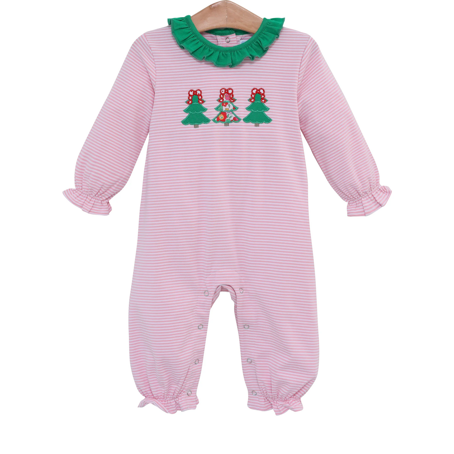 toddle girls Christmas tree long sleeve romper