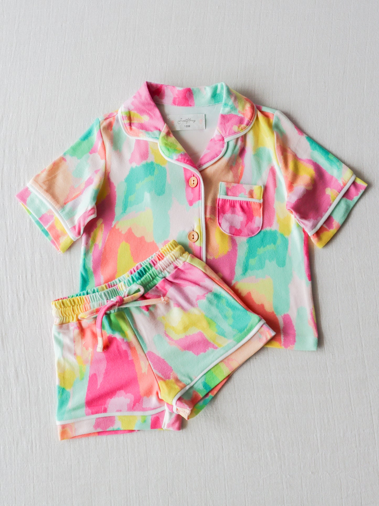 baby girl short sleeve pajama set