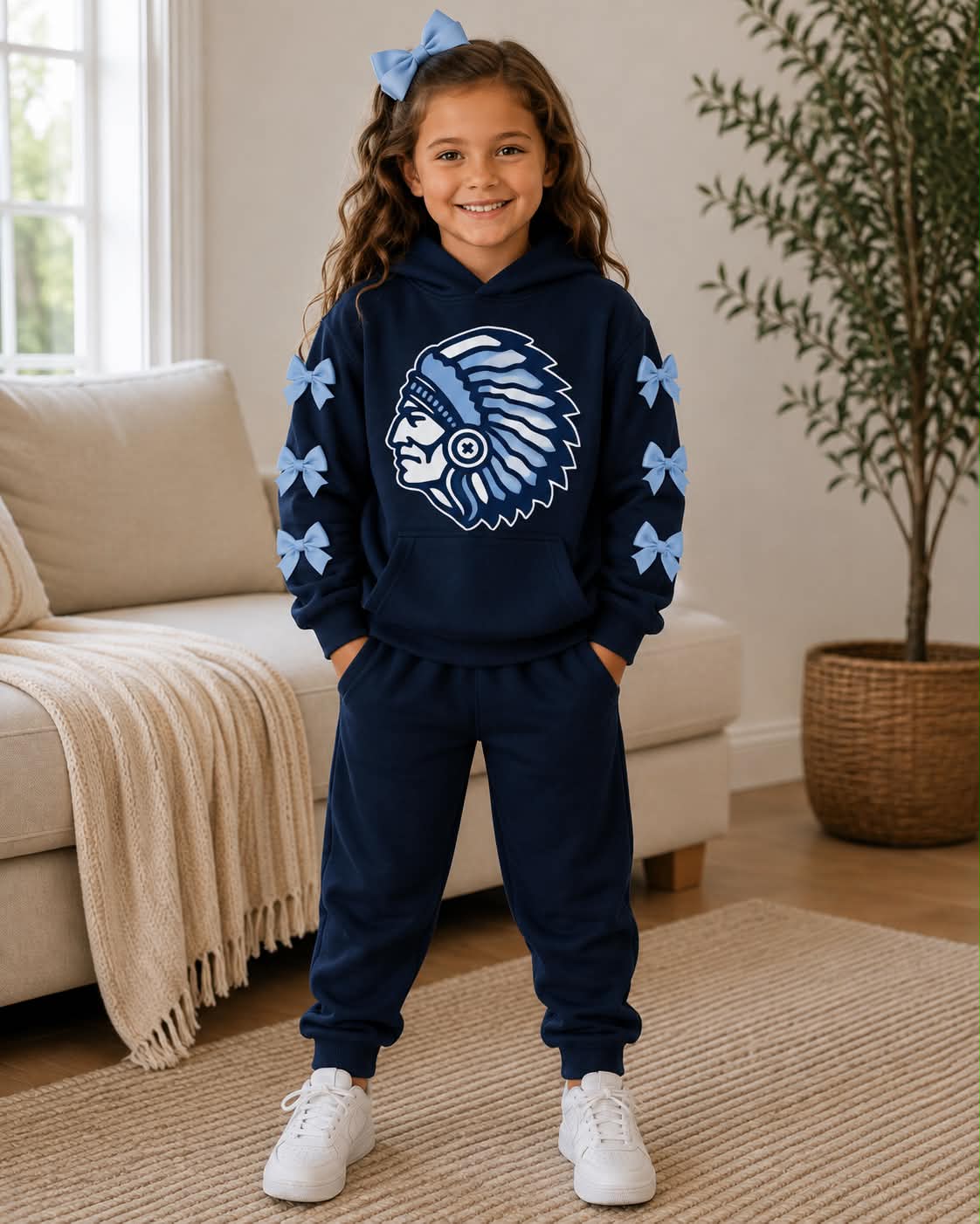 Toddle kids girl custom team hoodie top matching pants spring fall design outfit