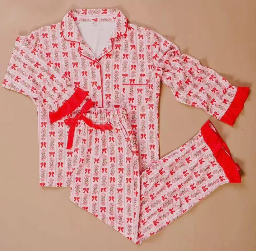 baby girl Christmas design long sleeve pajama set