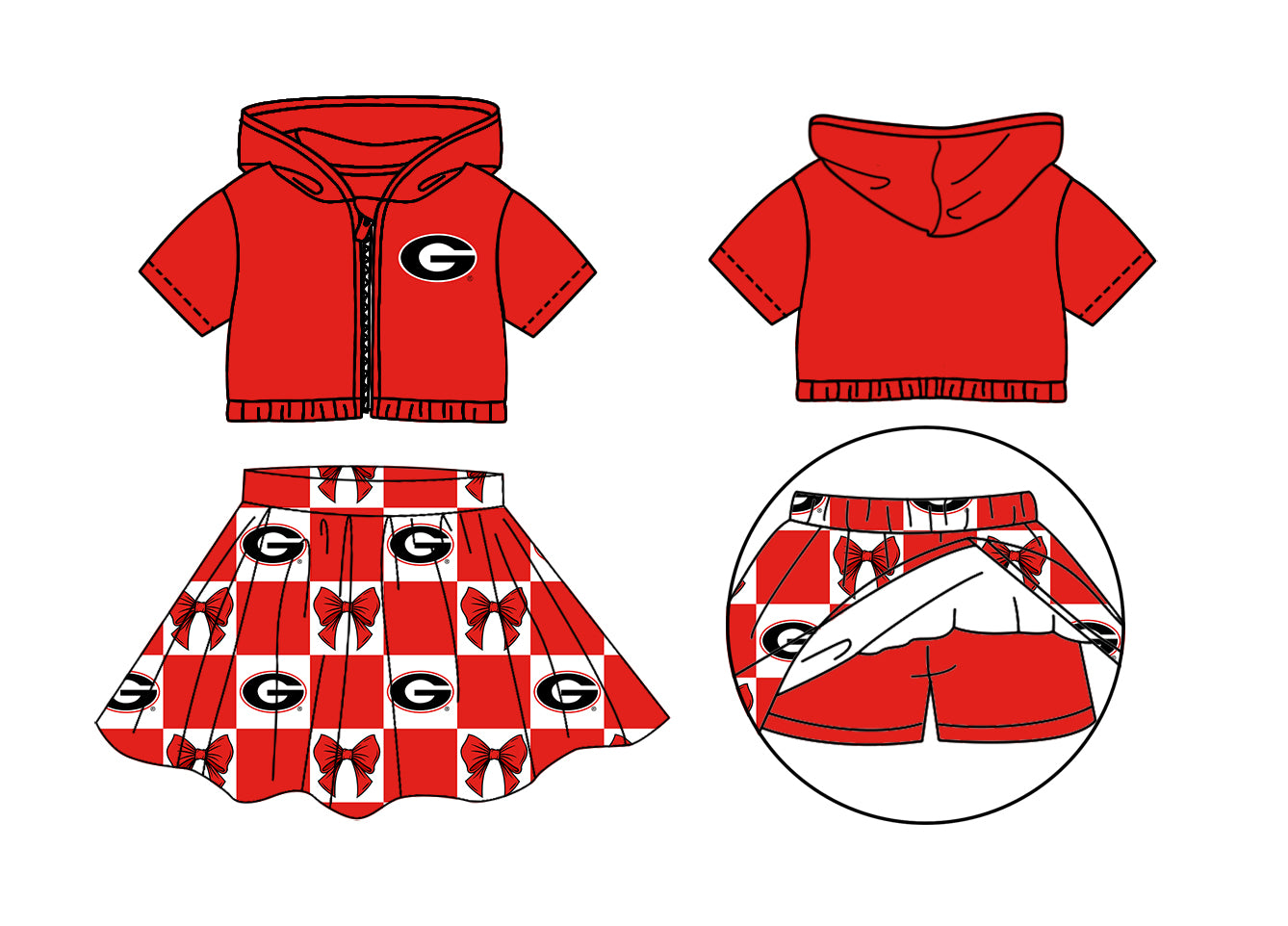 Toddle girls wholesale custom team design yoga skirt set