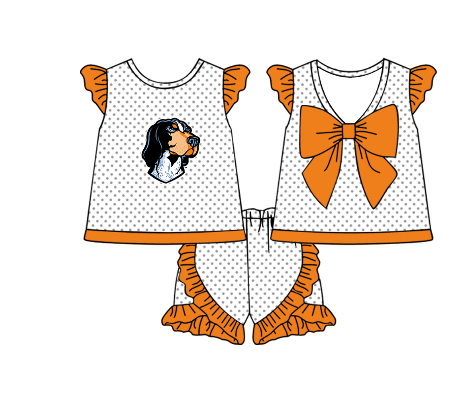 Custom team top matching shorts girl summer outfit