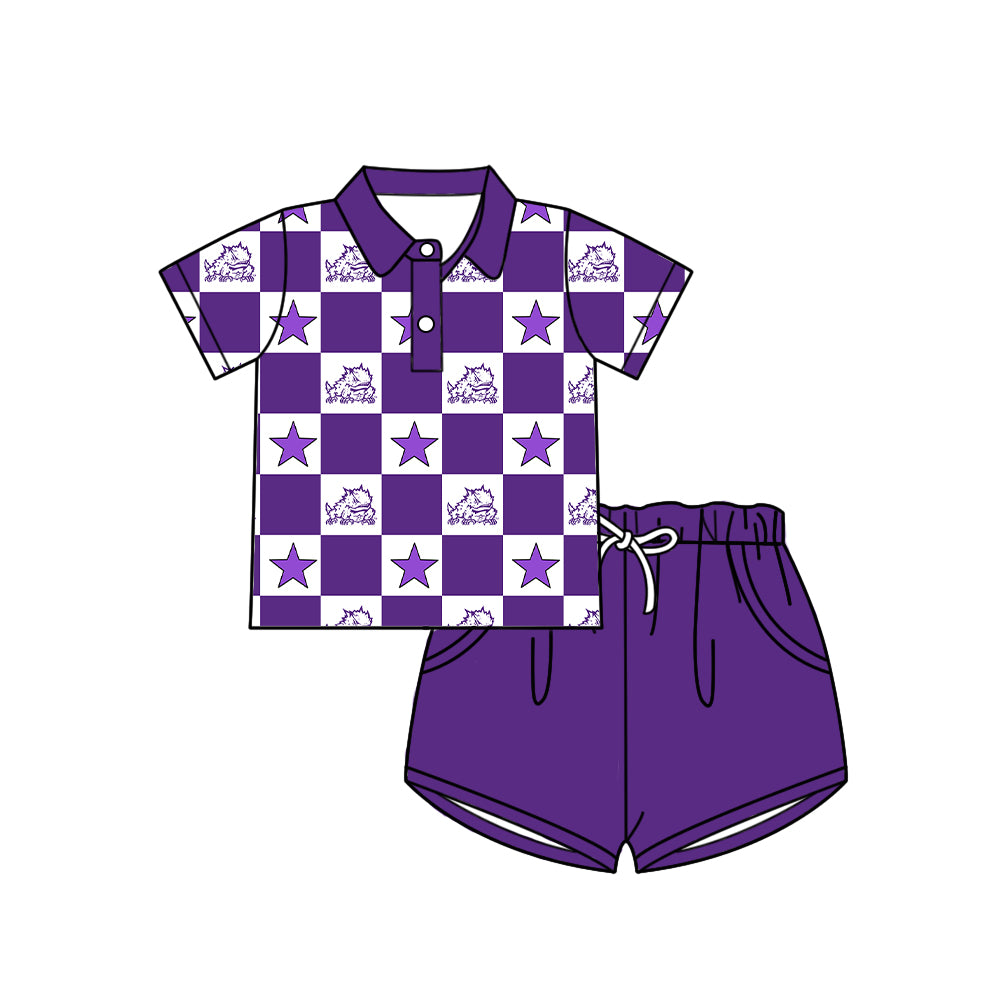 Custom team top matching shorts boy summer outfit