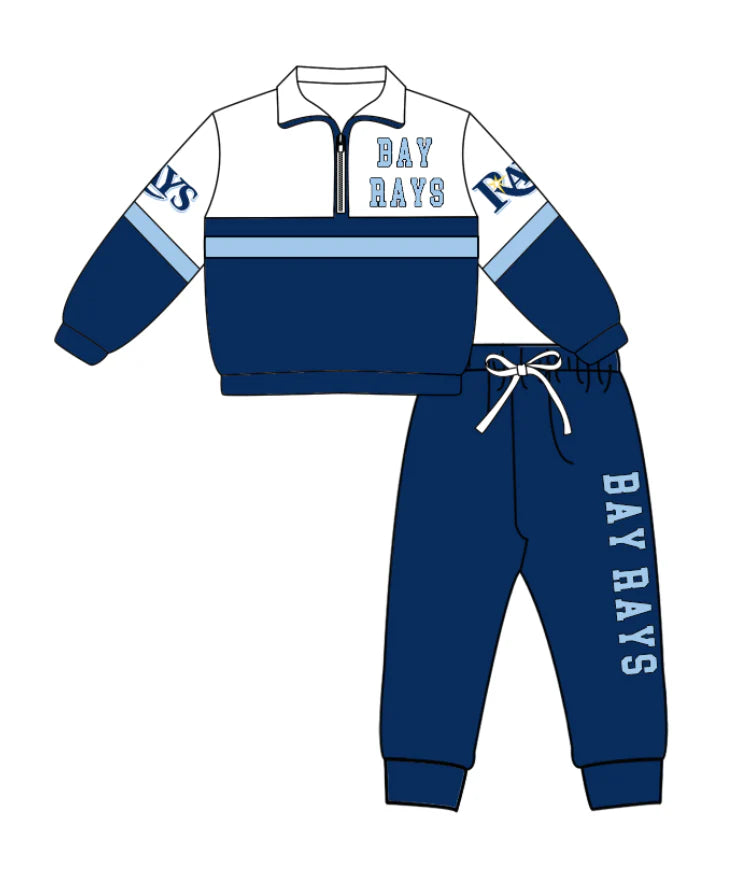 Kids long sleeve team pullover top matching pants outfit wholesal factory price