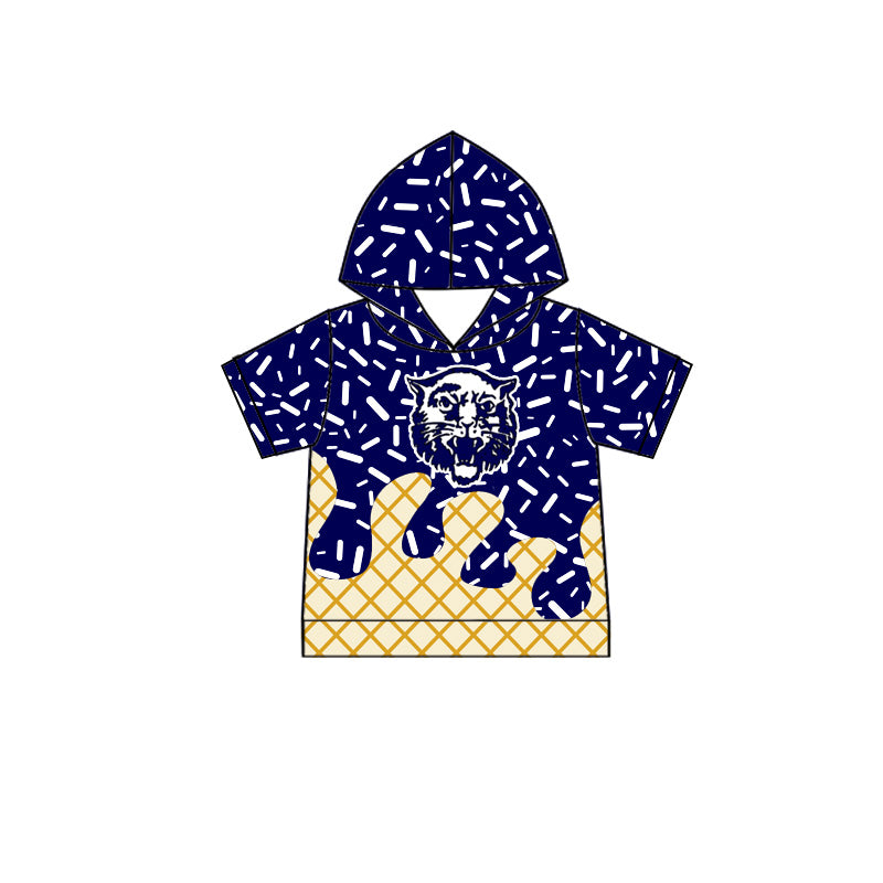 baby girls custom team design short sleeve hoodie top