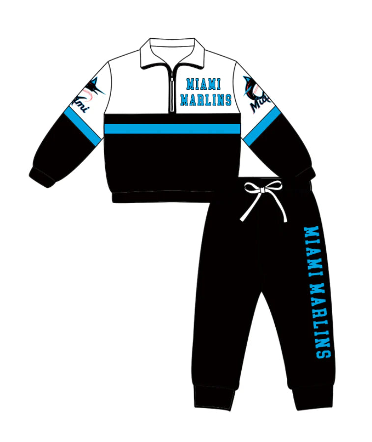 Kids long sleeve team pullover top matching pants outfit wholesal factory price