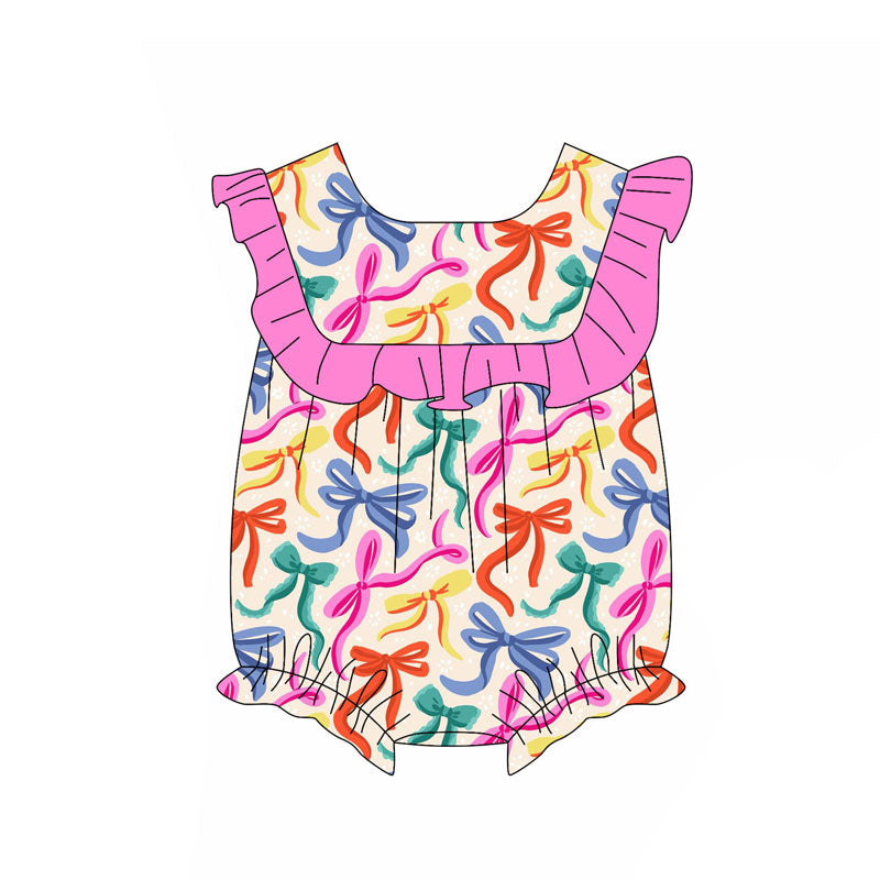 Toddle baby girls colorful bow romper wholesale factory price